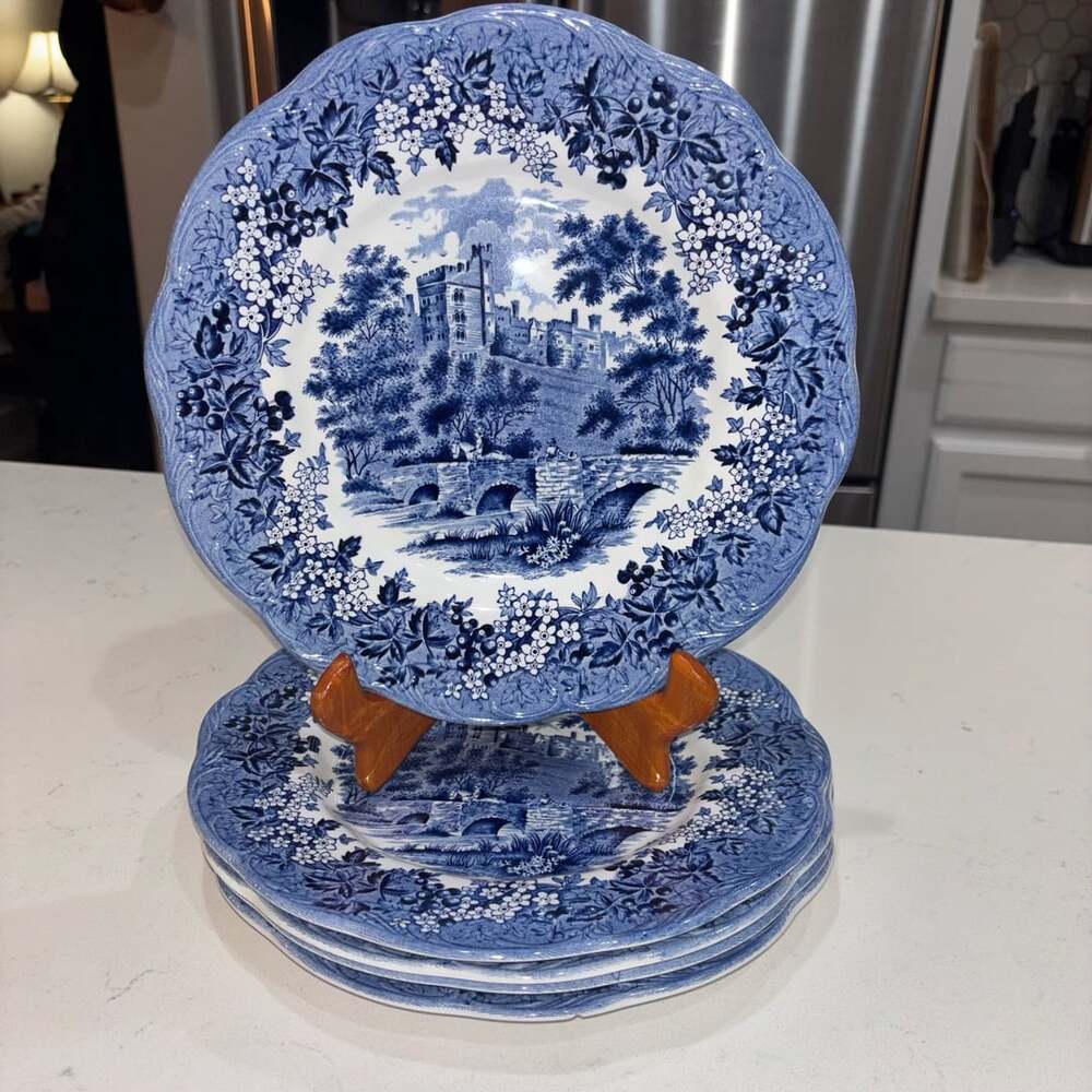 Vintage J & G Meakin Romantic England Haddon Hall Dinner Plate Set Of 5